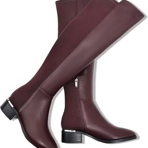 Chic Over the Knee Burgundy Boots